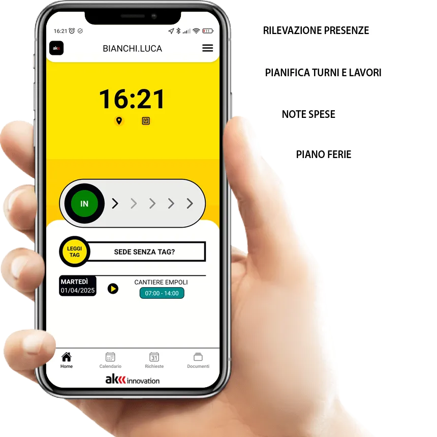 screenshot of SISTEMA OTTO presenze in cloud